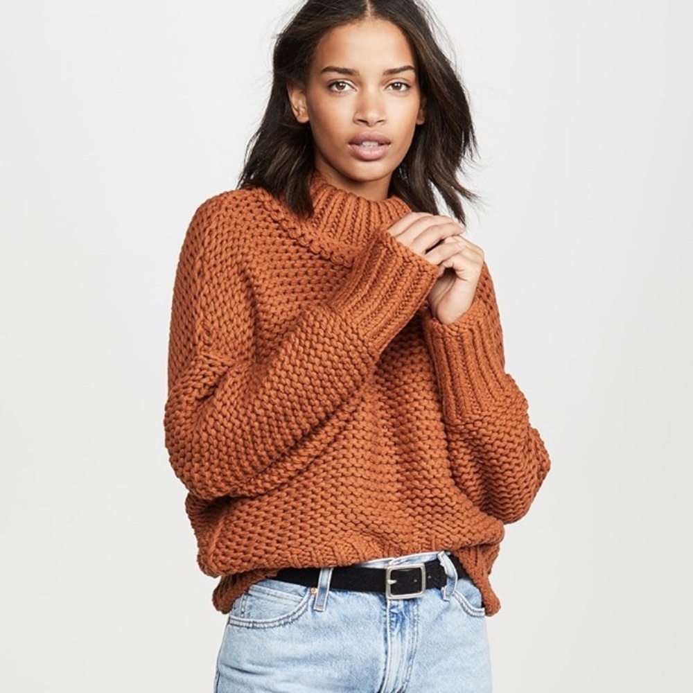 Free People My Only Sunshine Knit Sweater in Tuscan Earth